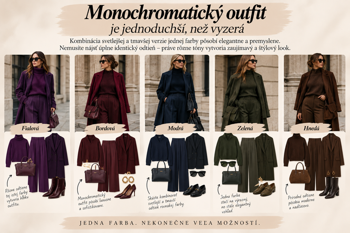 Monochromatický outfit - vizualizácia